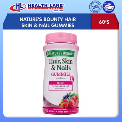 NATURE'S BOUNTY RAMBUT KULIT & NAIL GUMMIES (60'S)